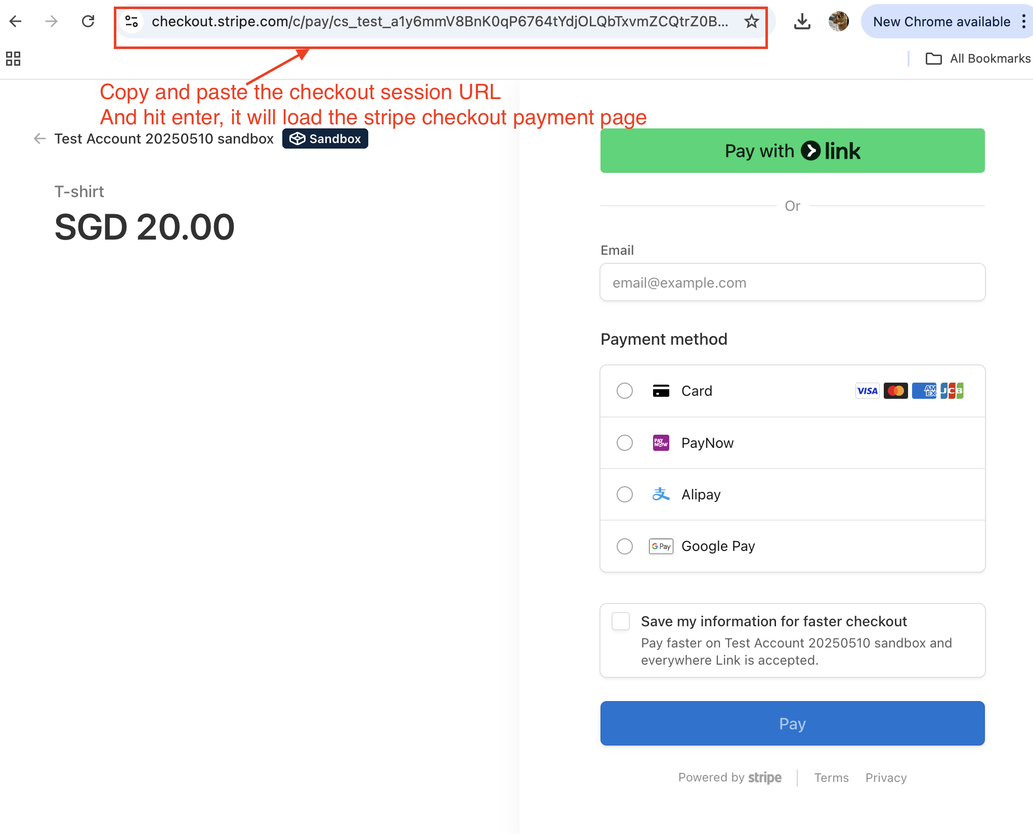 image of checkout page